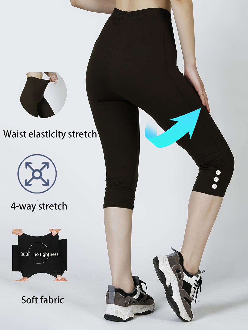 Capri Leggings For Women High Waisted Capris Tummy Control Yoga Pants With Pockets Workout Cycling Tights